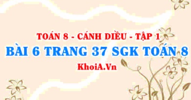Bài 6 trang 37 SGK Toán 8 tập 1 Cánh Diều